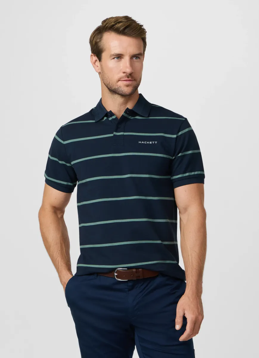Classic Fit Short Sleeve Stripe Polo