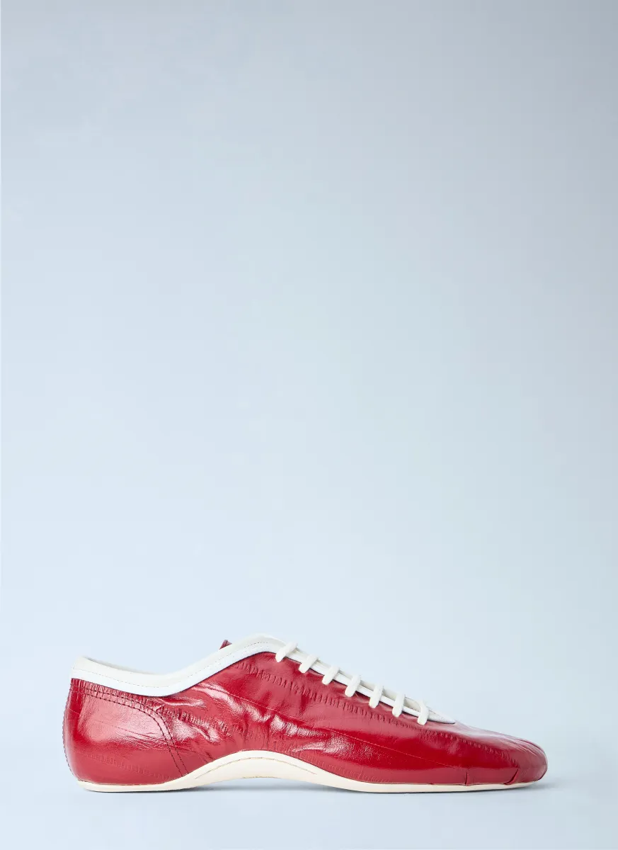 Leather Lace-Up Sneakers