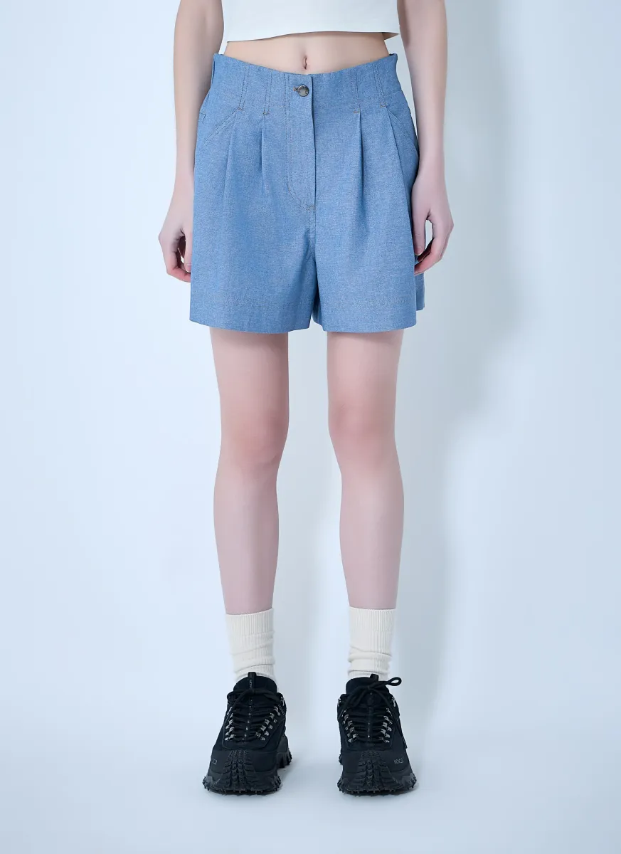 High-Waisted Pleated Shorts