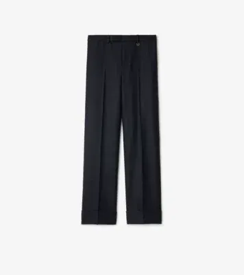 Check Wool Tailored Trousers in Tarmac grey/dark pewter grey