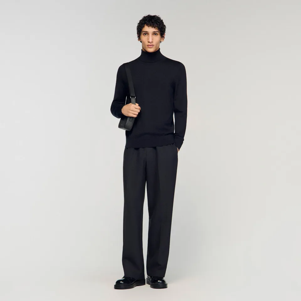 Roll neck wool sweater