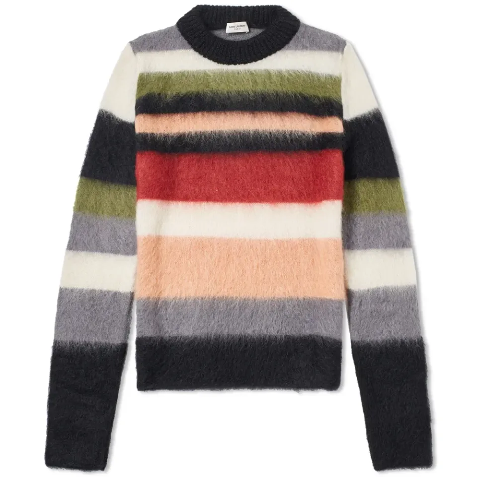 Mohair Stripe Crew Knit