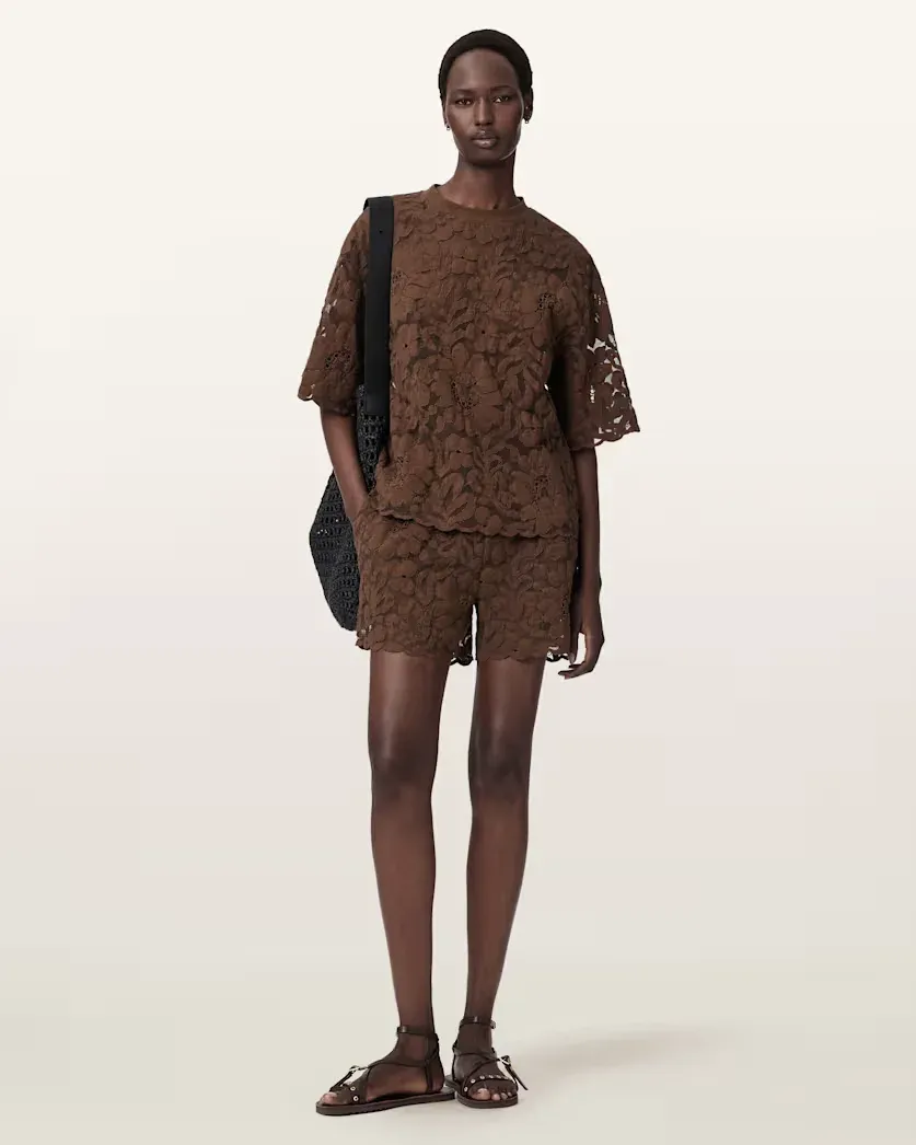 Amelie Oversized Short Sleeve Lace T-Shirt