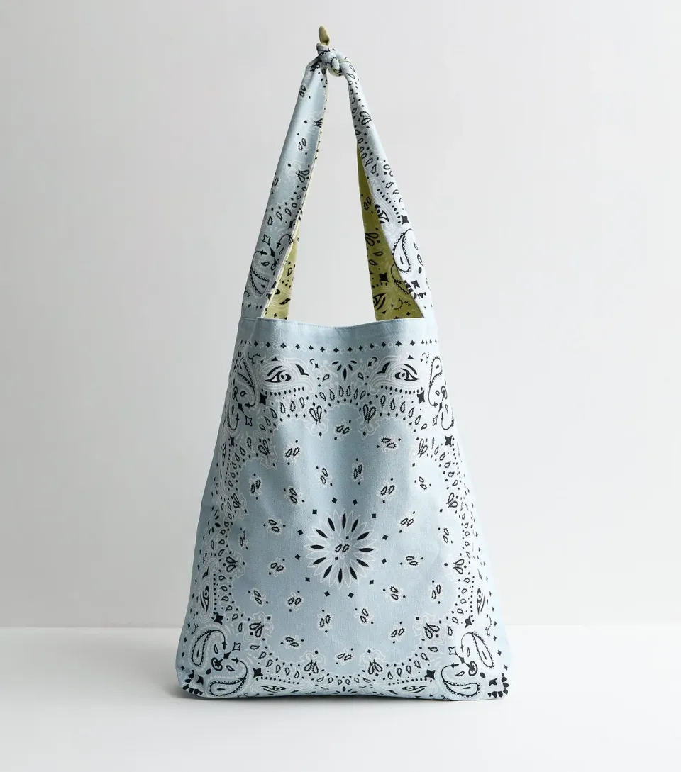 Green Bandana Print Reversible Tote