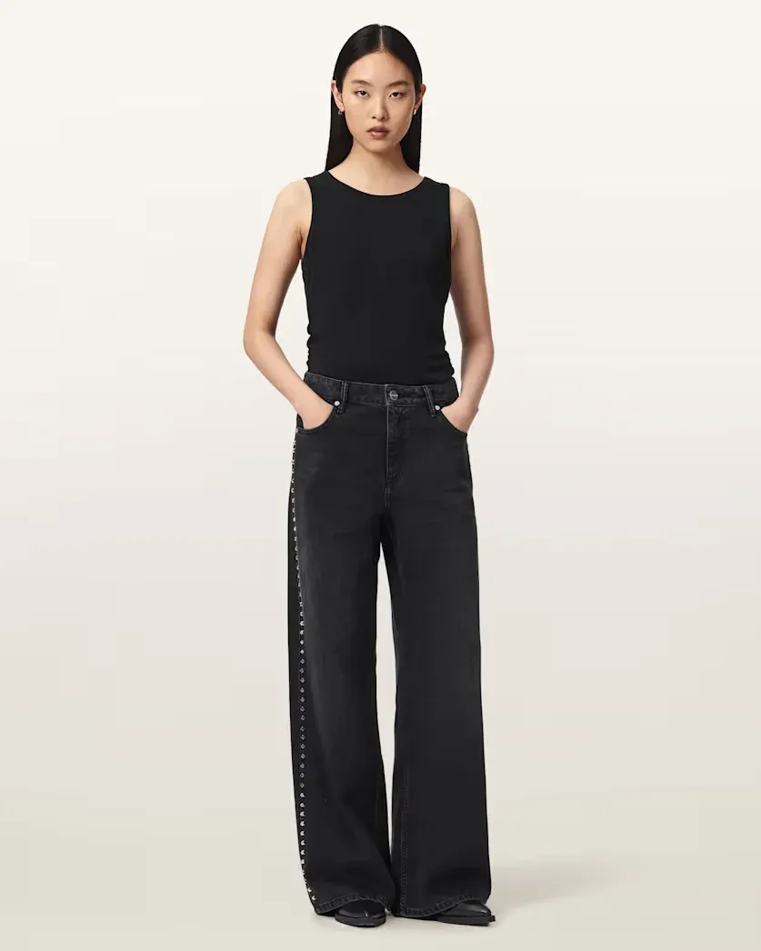 Sway Straight Leg Studded Jeans