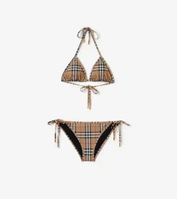 Check Bikini in Archive beige Yellow - Women, Nylon