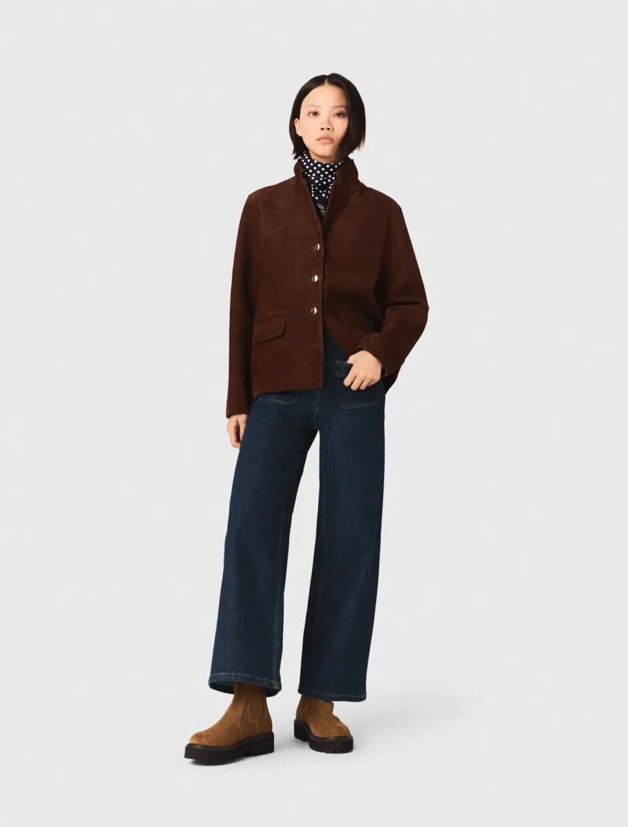 Wide jeans with patch pockets