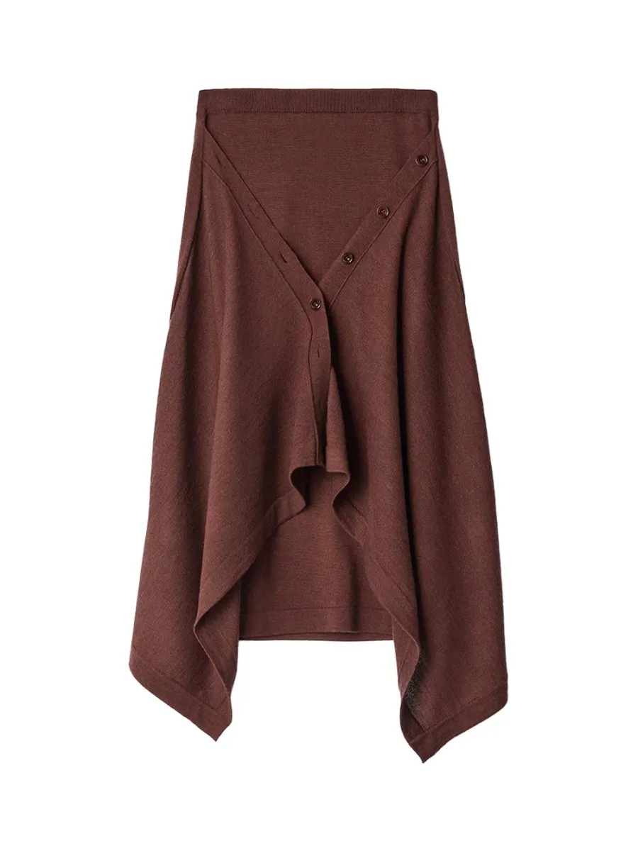 Buttoned Skirt Acajou