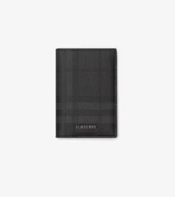 City Check Passport Holder in Iron grey - Men, Cotton, Technical