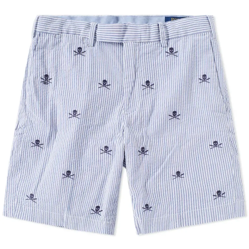 Seersucker Embroidered Short