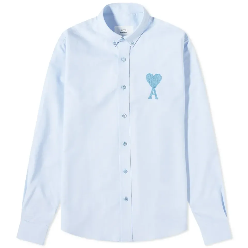 AMI Tonal Heart Oxford Shirt