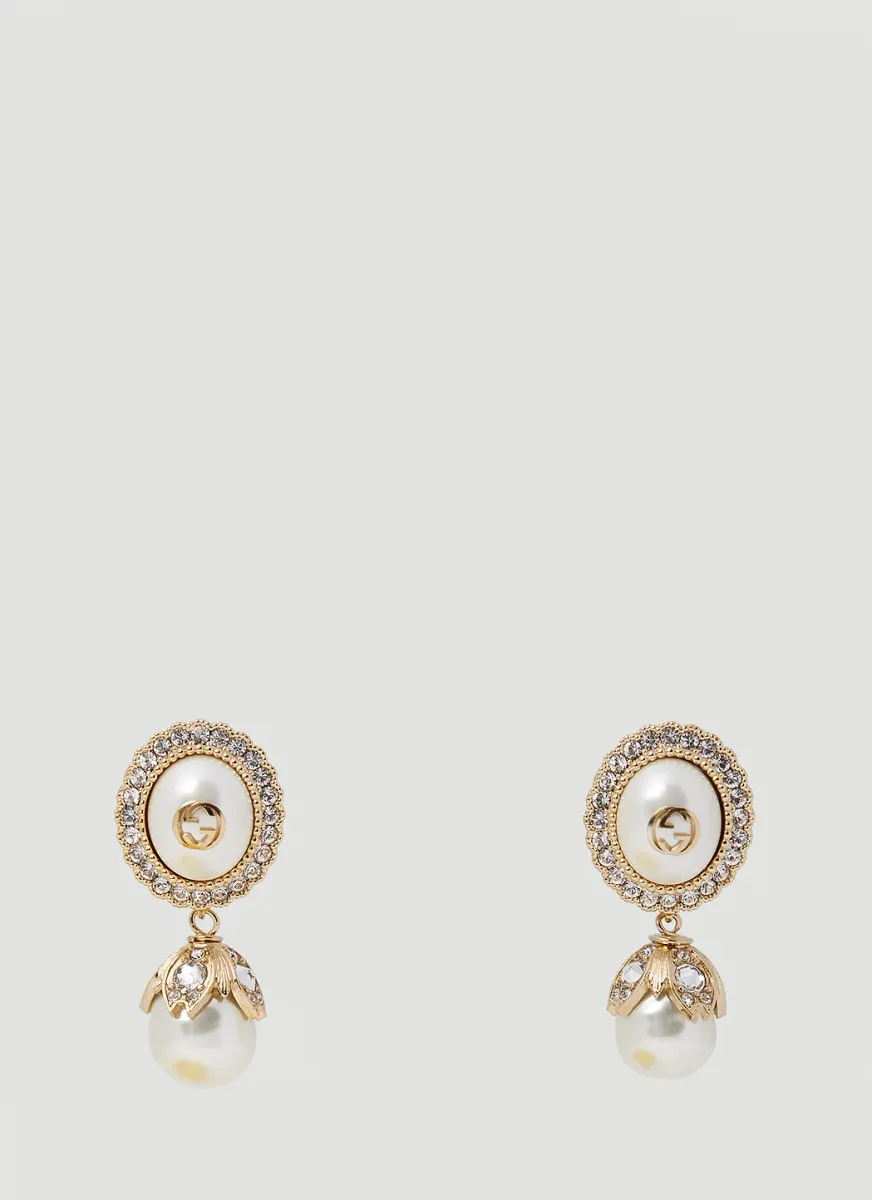 Interlocking G Pearl Earrings