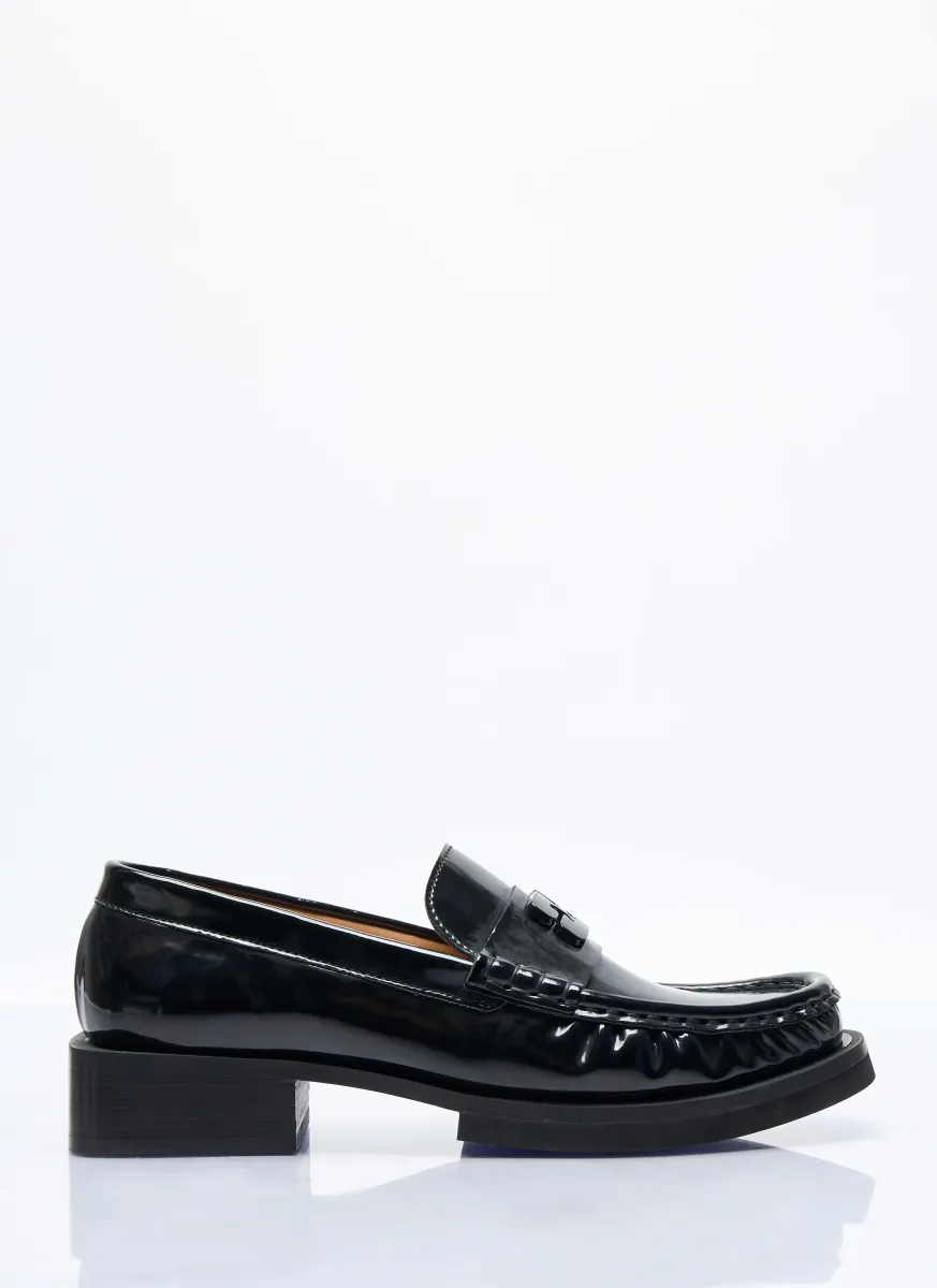 Butterfly Logo Patent Loafers
