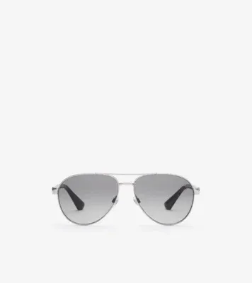 Metal Shield Aviator Sunglasses​ in Silver