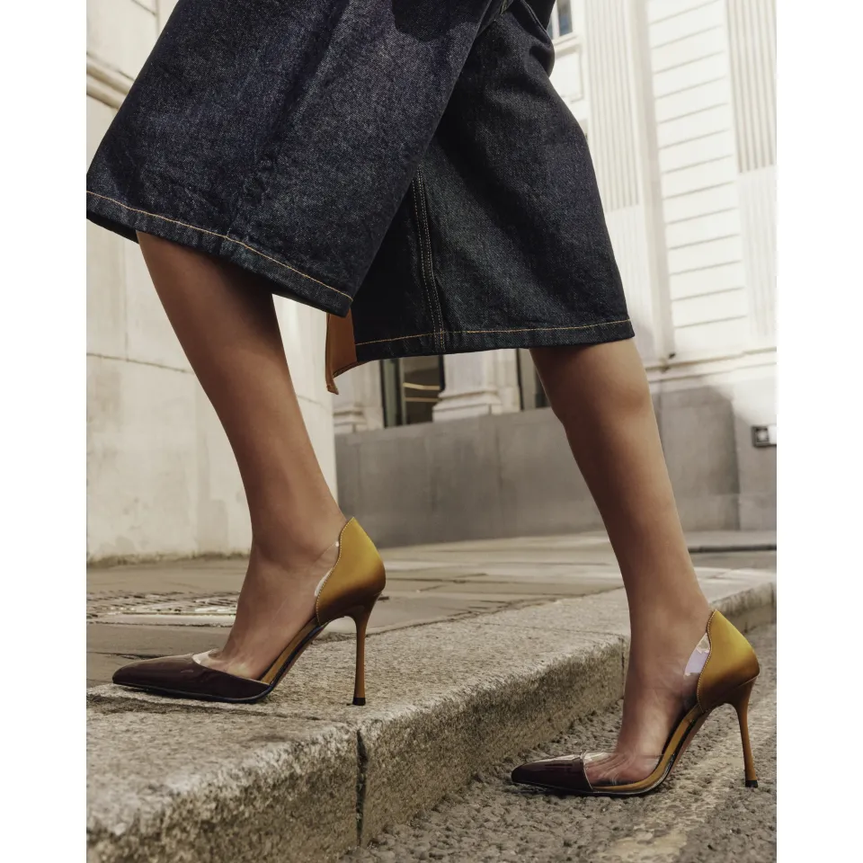 Spliced Perspex Court Heels