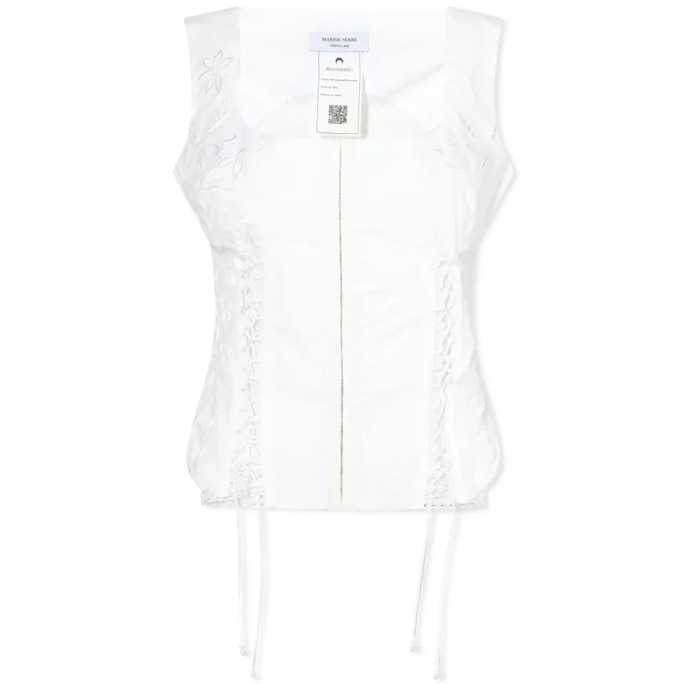 Regenerated Household Linen Laced Up Bustier