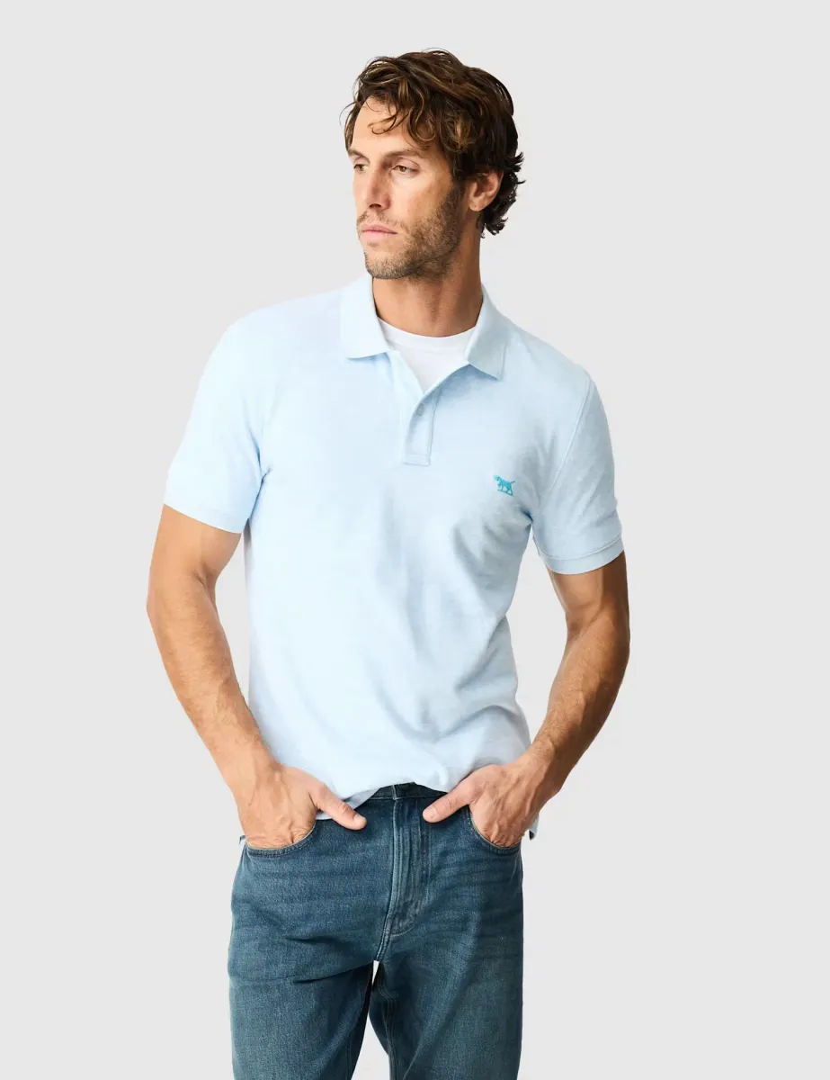 Gunn Slim Fit Pure Cotton Polo Shirt Bright Blue