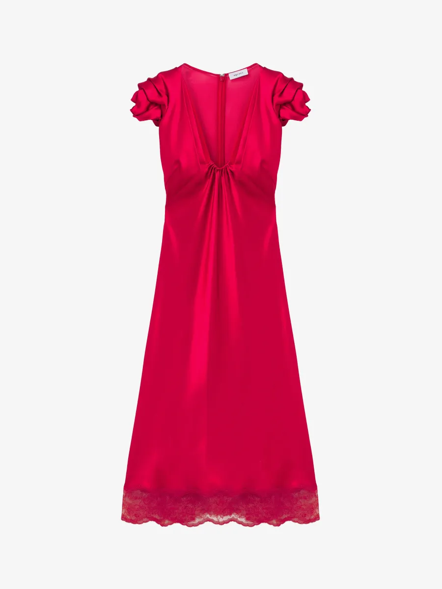 Gathered Sleeve Midi Dress