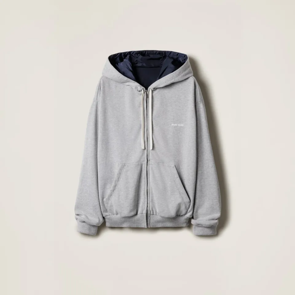 Jersey and technical pongé blouson jacket