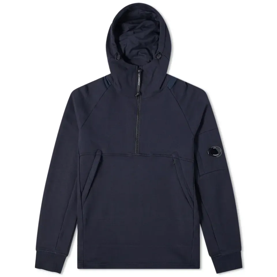 Diagonal Raised Quarter Zip Arm Lens Popover Hoody