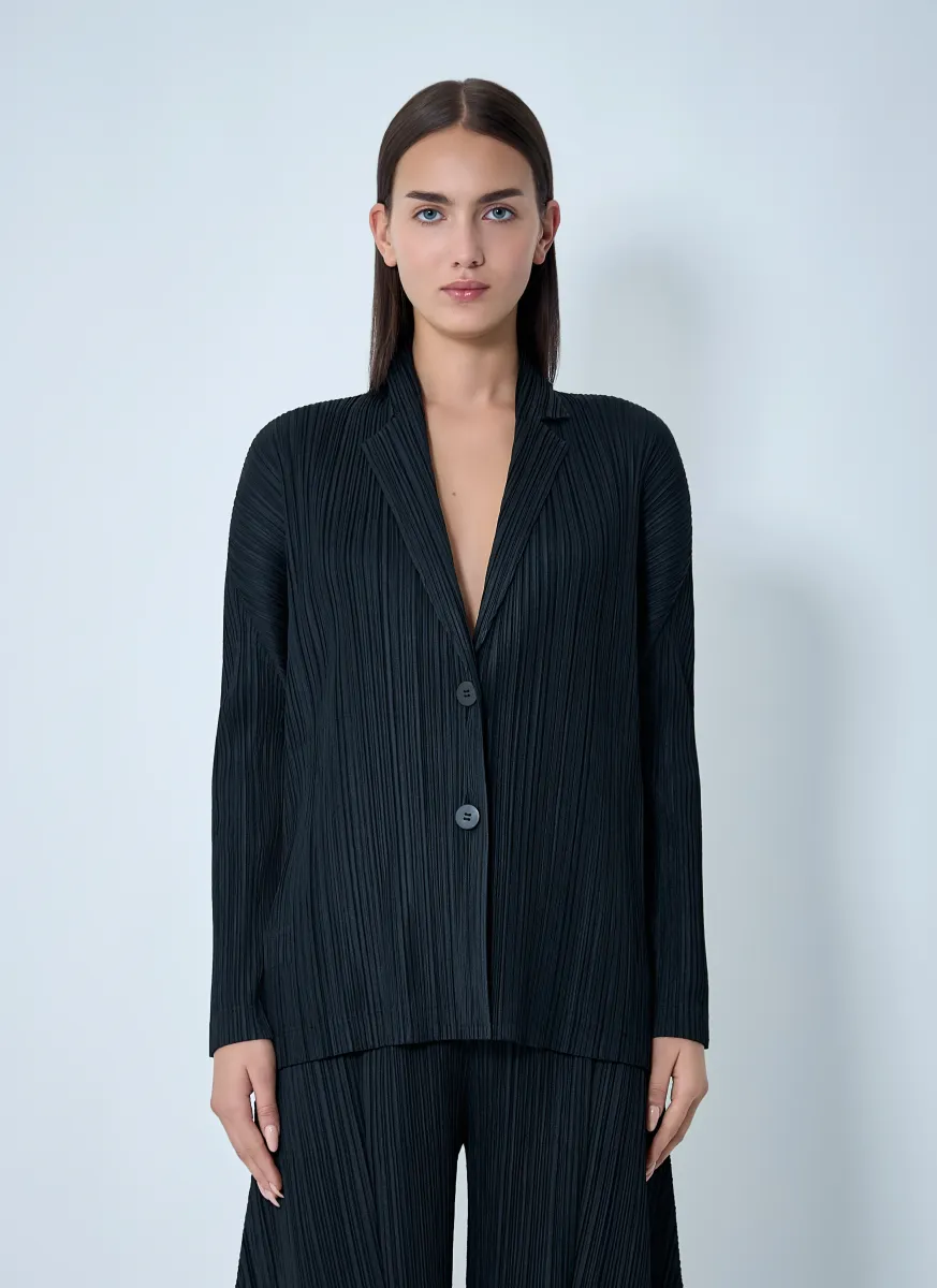 Pleated Single Breasted Blazer