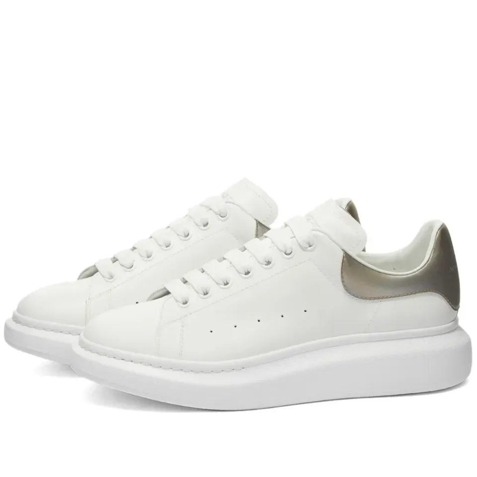 Irredescent Heel Tab Wedge Sole Sneaker
