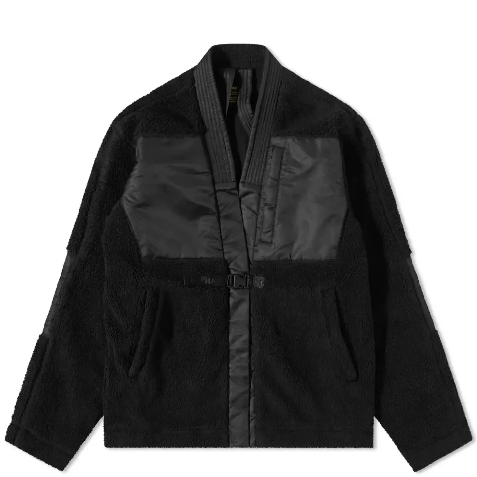 Recycled Sherpa Fleece Kimono Jacket