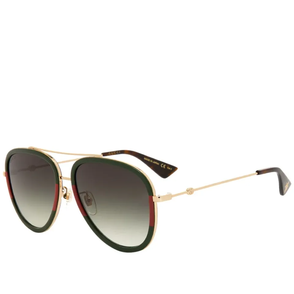 Gucci Sylvie Web Block Aviator Sunglasses