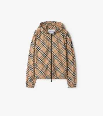Check Salcombe Hooded Jacket in Sand beige - Women, Nylon