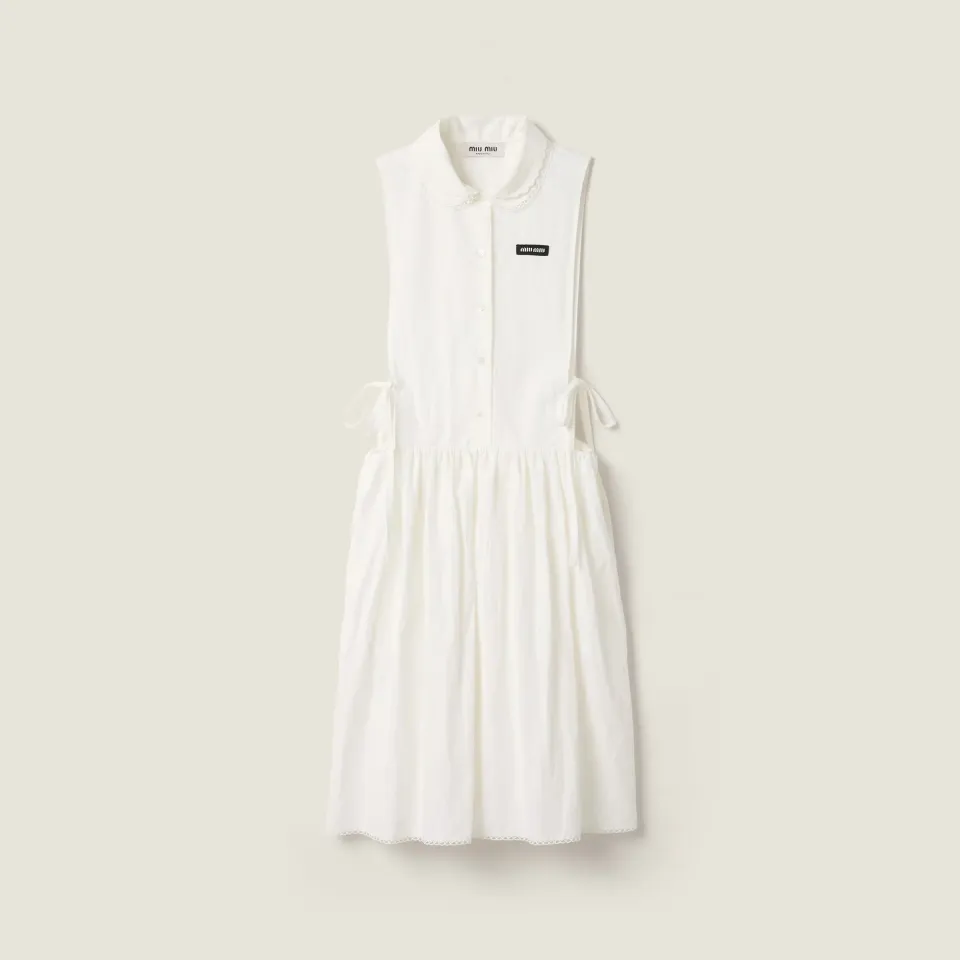 Slubbed poplin dress