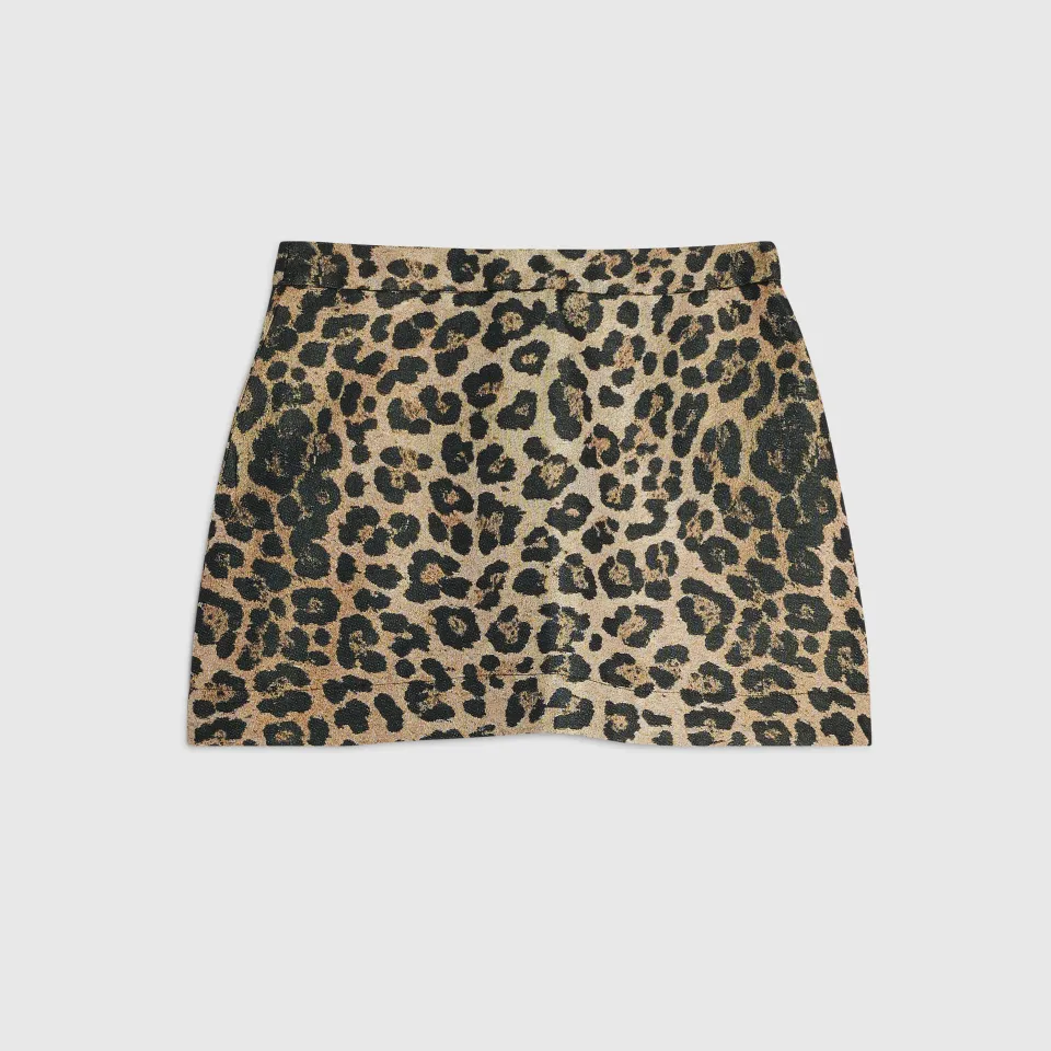 Petite Leopard Mini Skirt