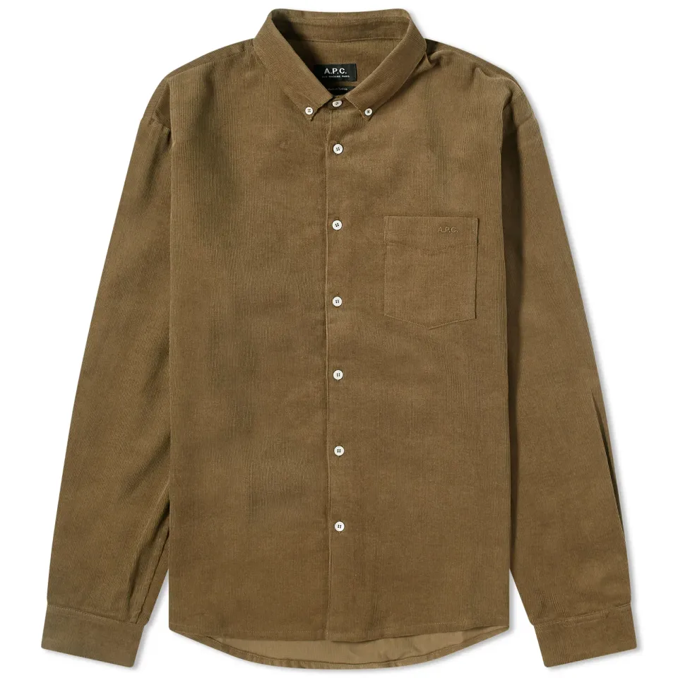 A.P.C. Serge Logo Mini-Cord Shirt