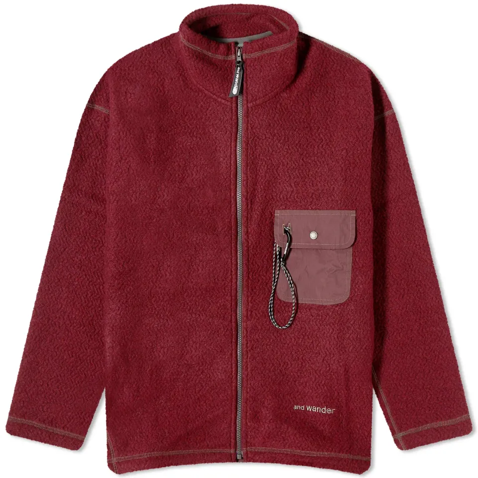 Re Wool Jacquard Zip Fleece Jacket
