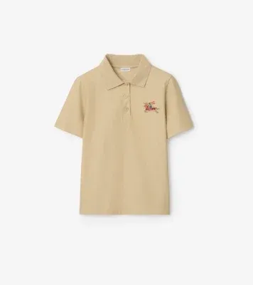 Knight Cotton Polo Shirt in Limestone beige