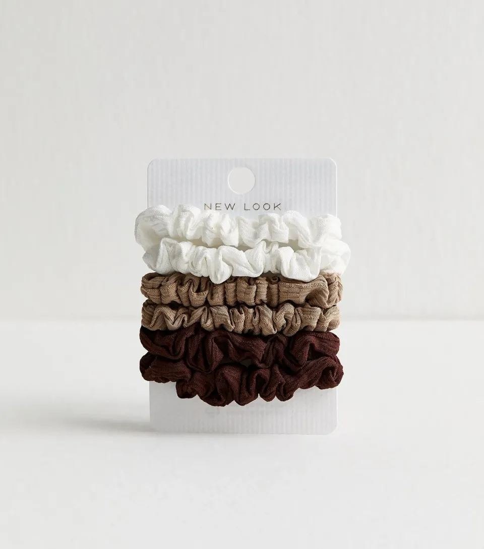 Pack of 6 Multicolour Mini Crinkled Scrunchies