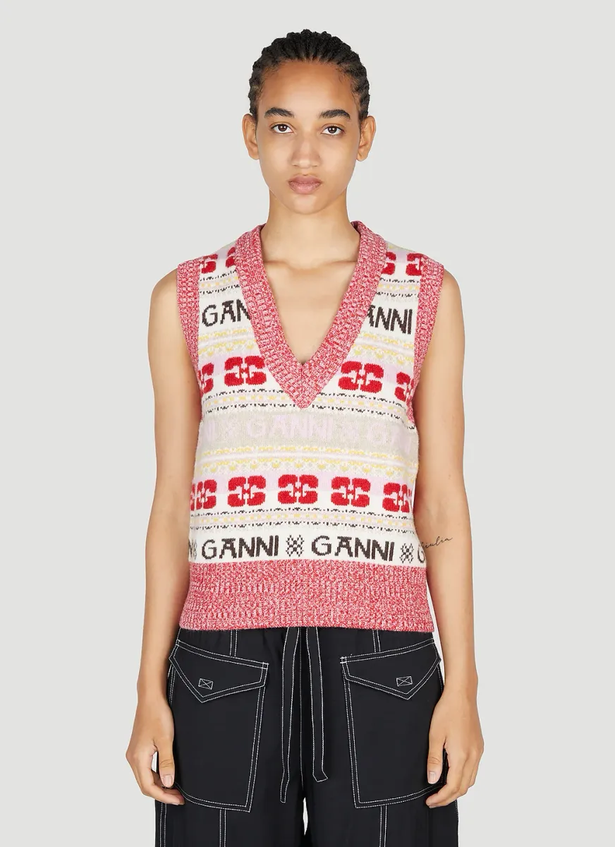 Intarsia Logo Sweater Vest