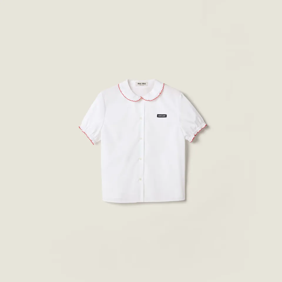 Embroidered poplin shirt