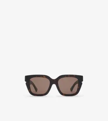 Inlaid Check Square Sunglasses in Tortoiseshell
