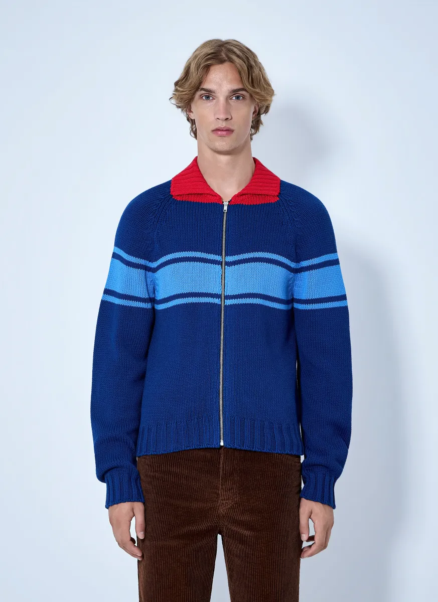 Zip-Up Knit Cardigan