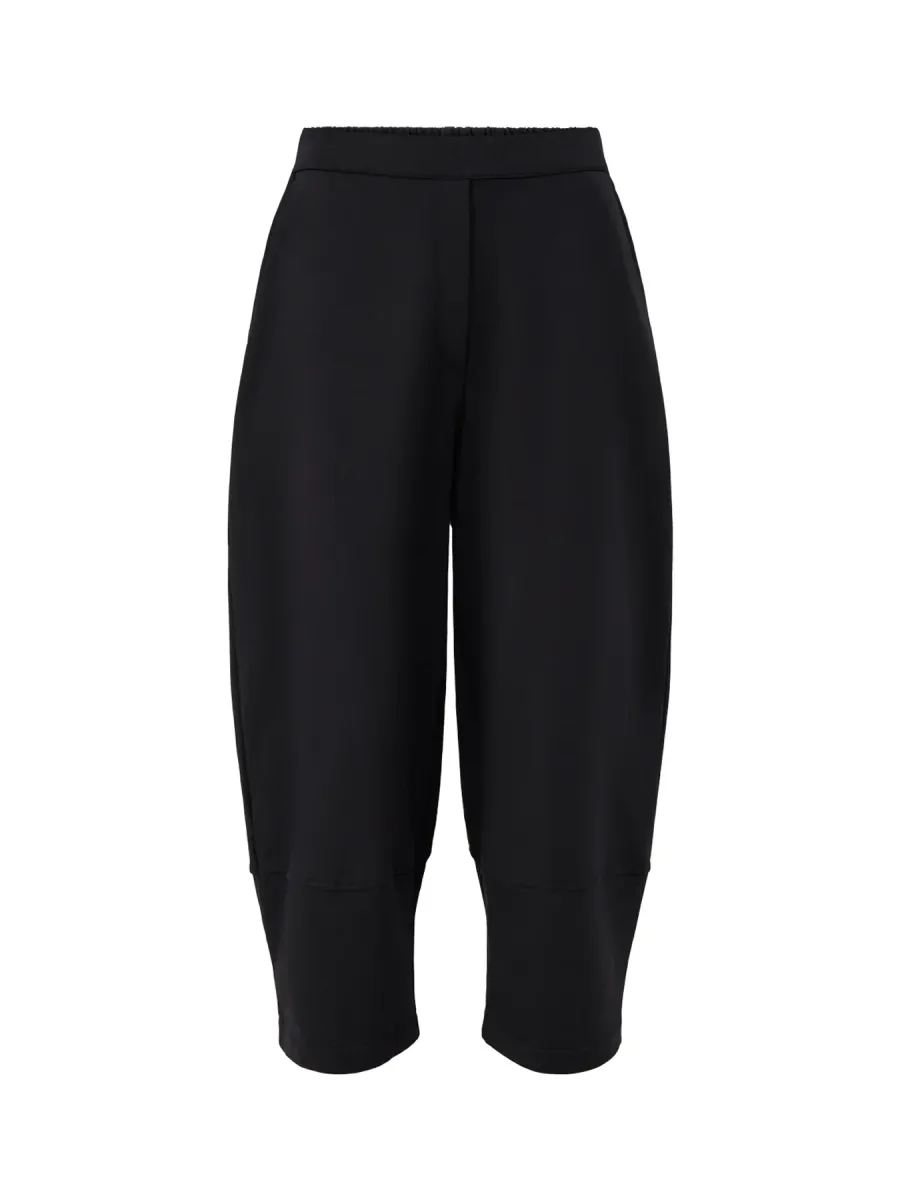 Cotton Barrel-Leg Trousers With Elasticated Back