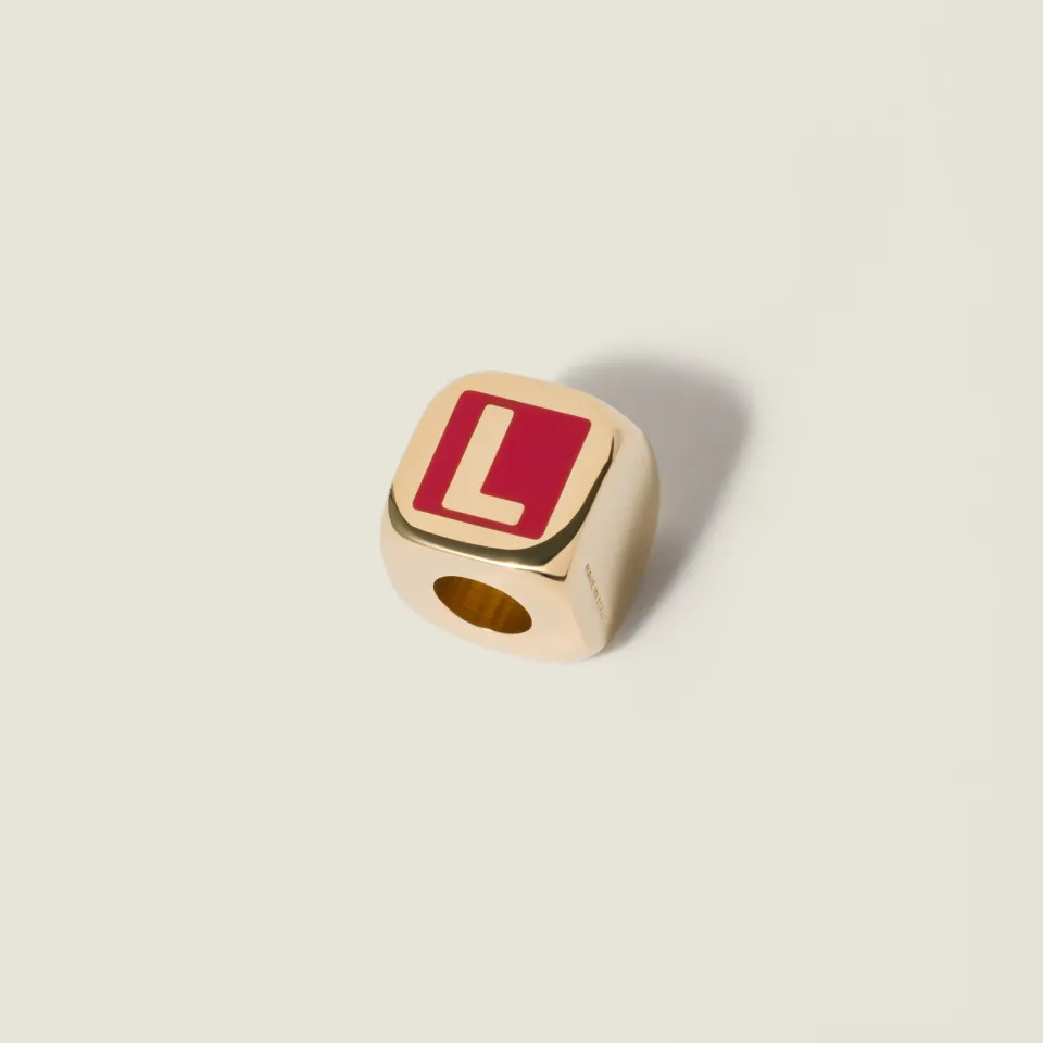 Enameled metal dice charm