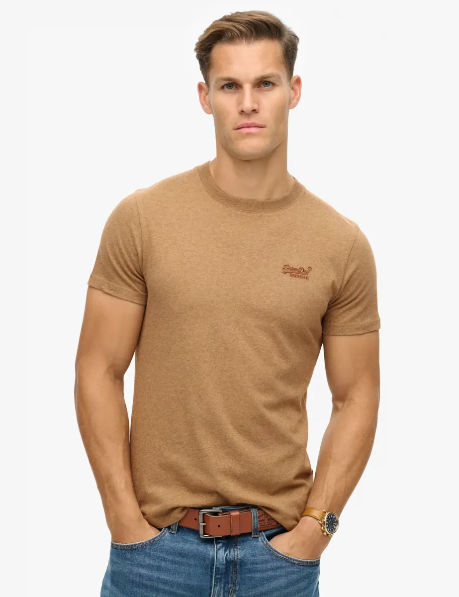 Relaxed Fit Cotton Textured T-Shirt Brown