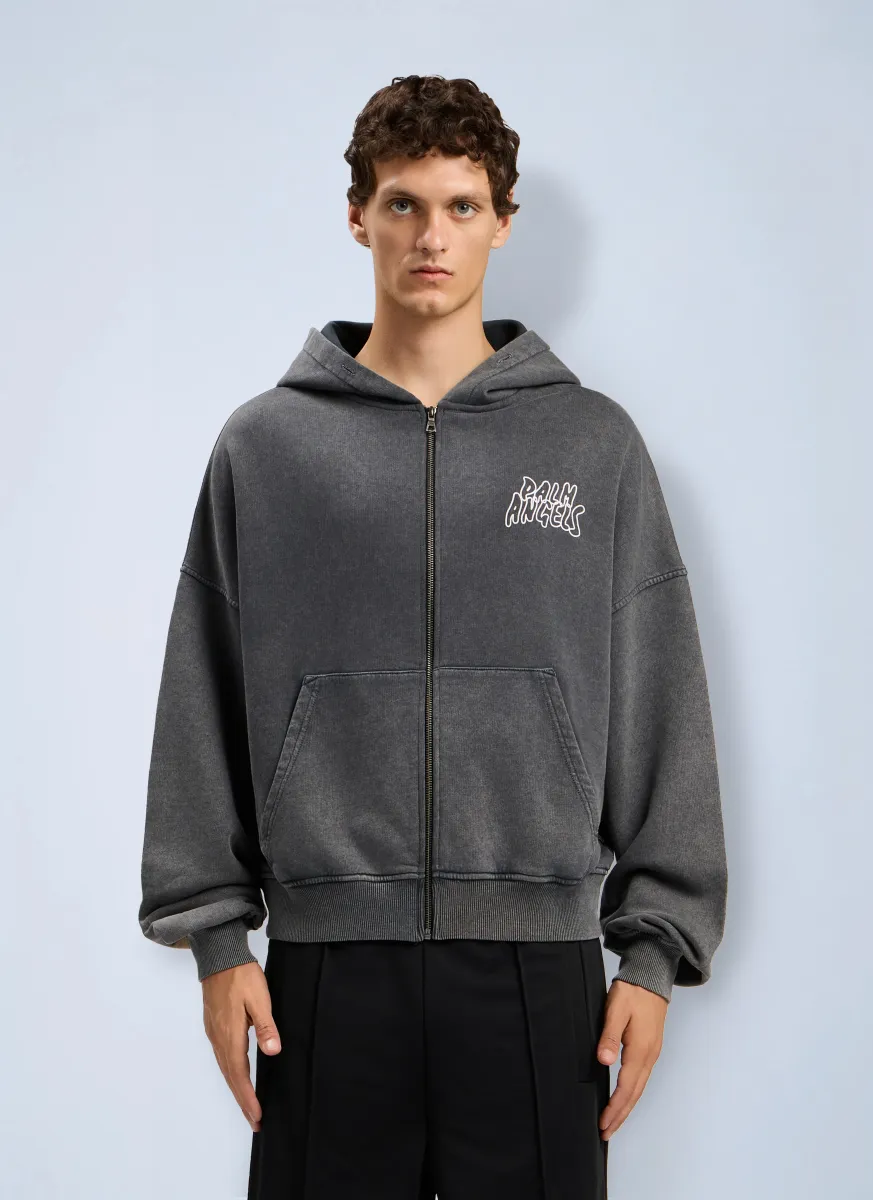 Palm Leaf Loose Zip Hoodie