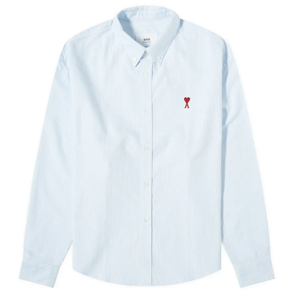 Heart Striped Button Down Oxford Shirt