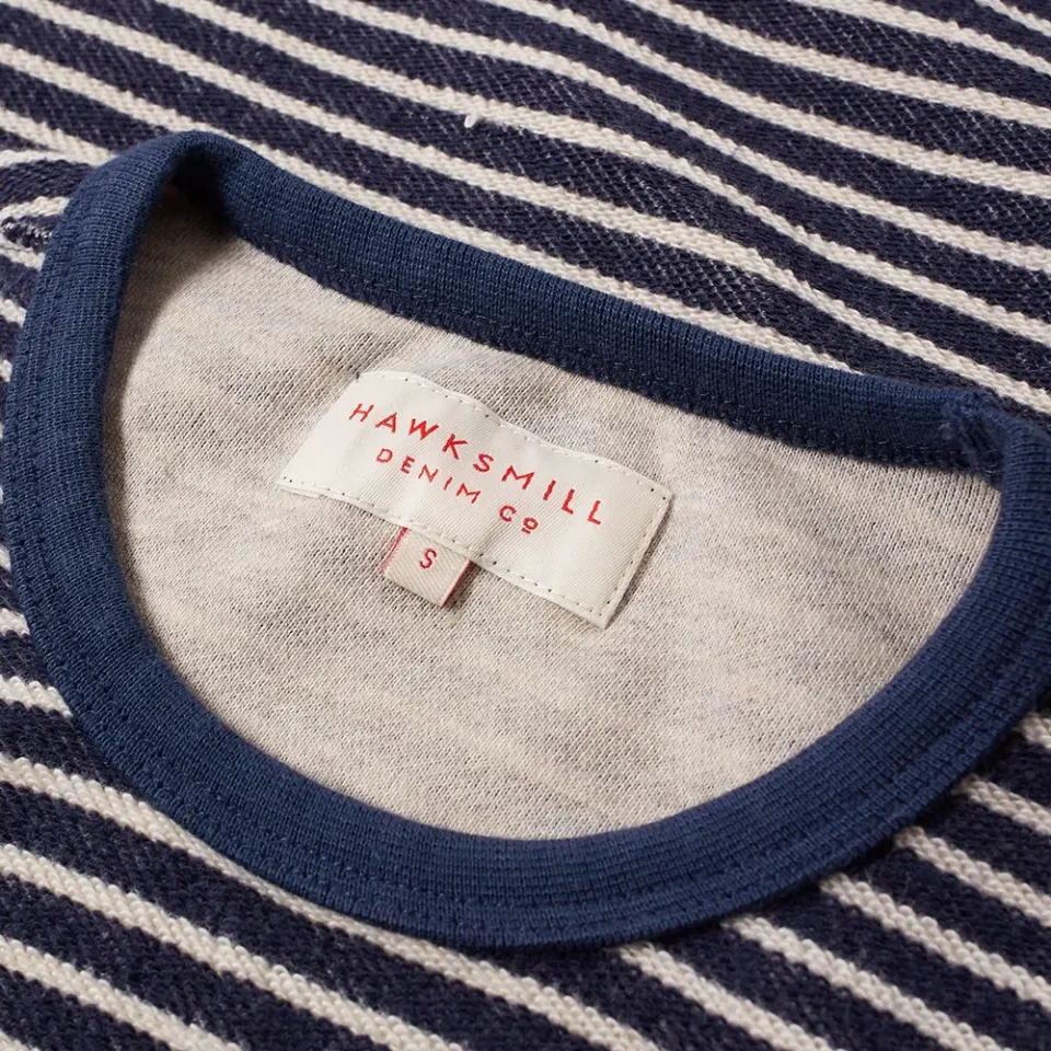 Hawksmill Denim Co. Long Sleeve Stripe Pocket Tee