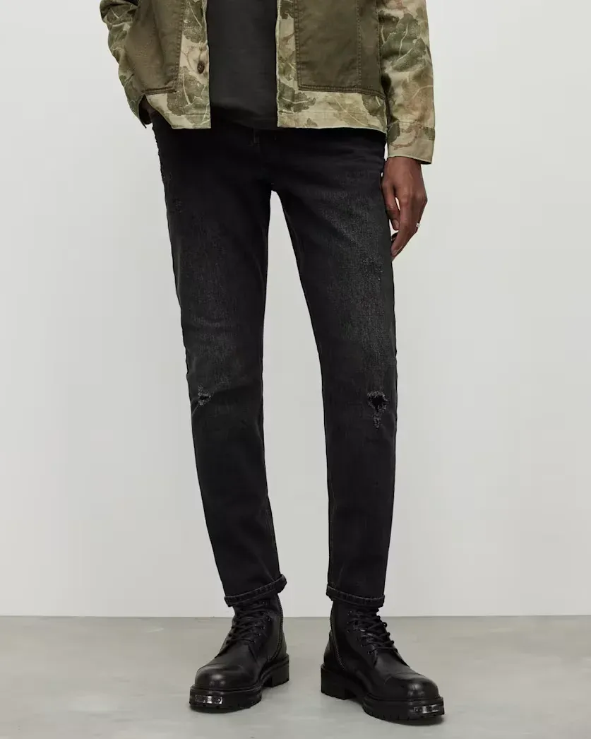 Rex Damaged Slim Fit Stretch Denim Jeans