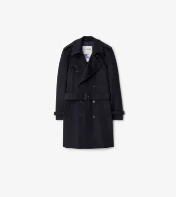 Mid-length Cashmere Hastings Trench Coat in Navy