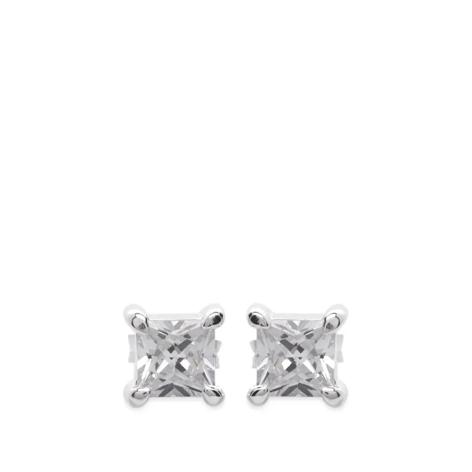 Princess Cut Stud Earrings