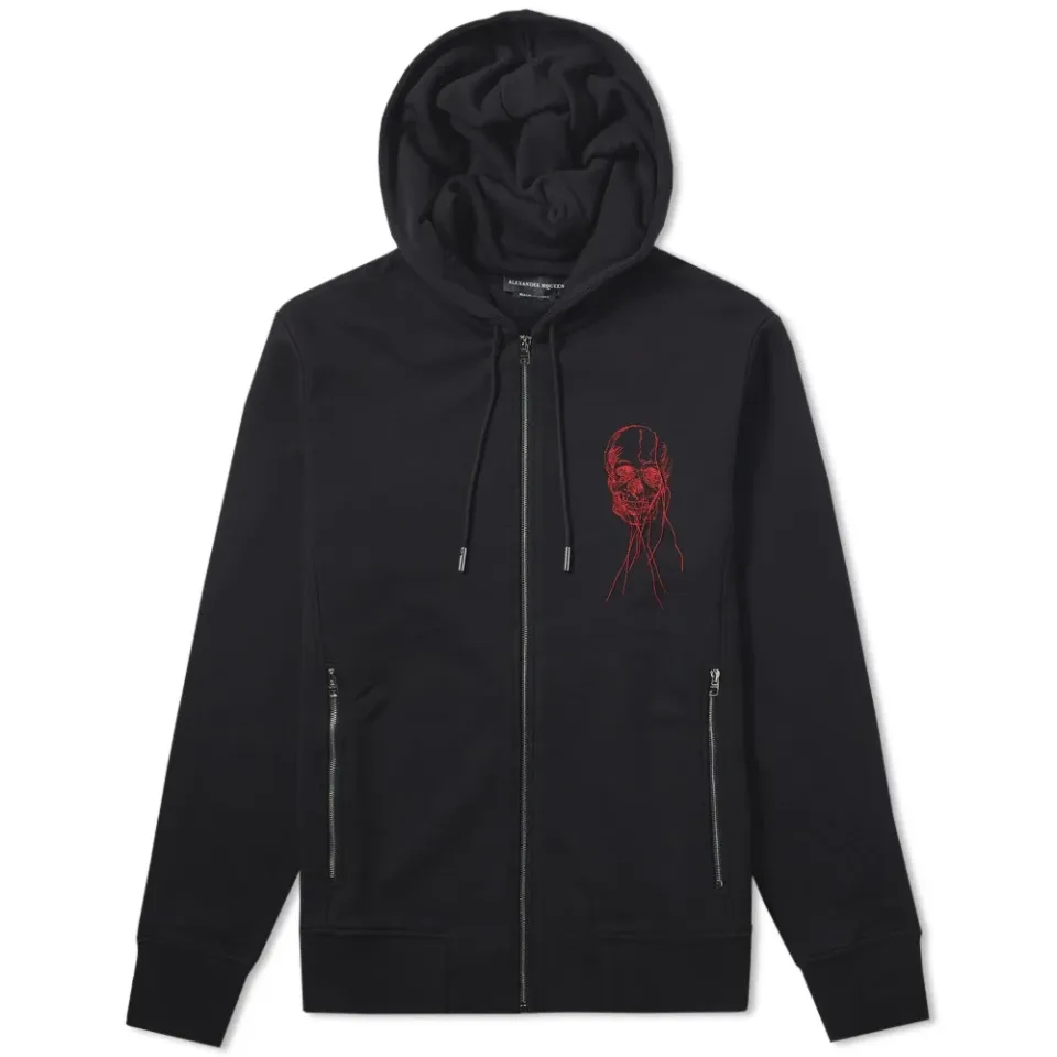 Embroidered Zip Up Hoody