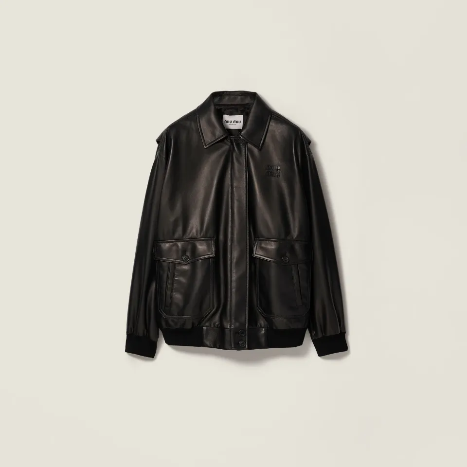 Nappa leather blouson jacket